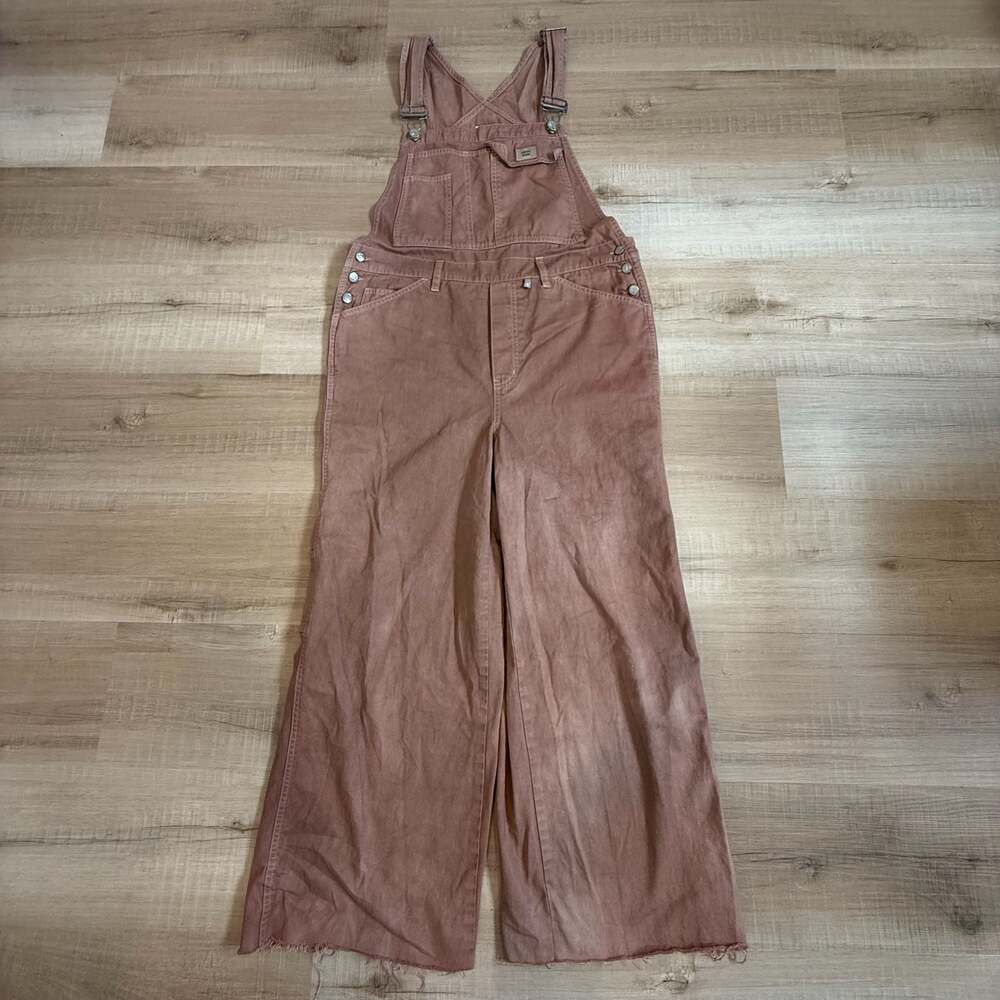 Vintage 90s Calvin Klein Jeans Wide Leg Utility Overalls in Mauve Brown
